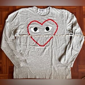 Comme des Garcons Play Long Sleeve T Shirt Grey Big Heart Unisex Large